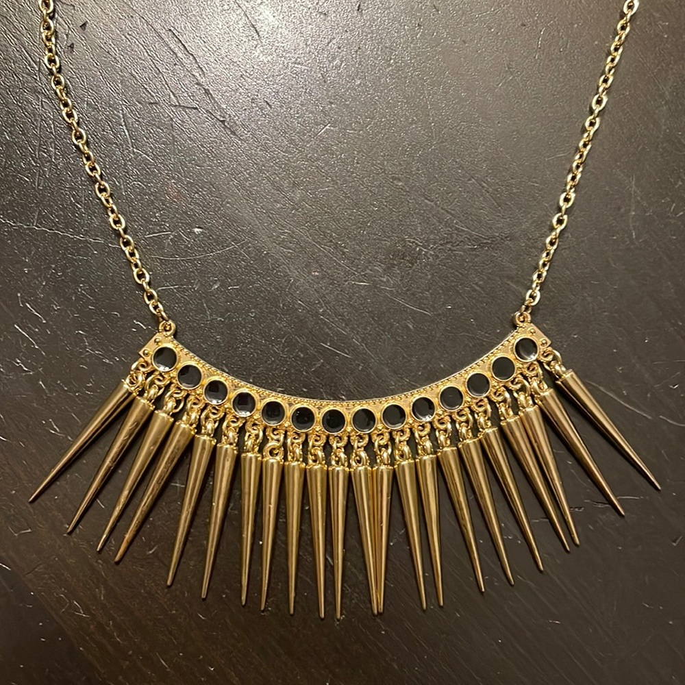 Gold spike necklace